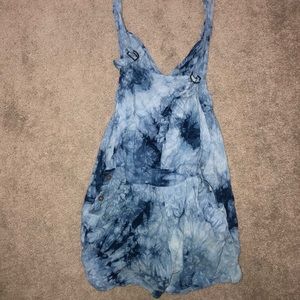 Blue Tie Dye Overall Romper Piece